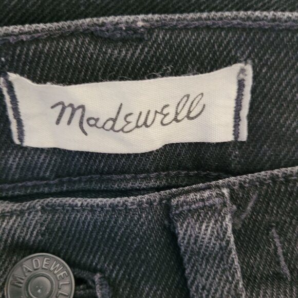 Madewell Cali Demi-Boot Jeans in Edmunds Wash: Raw-Hem Edition Size 25P Black - Picture 3 of 7